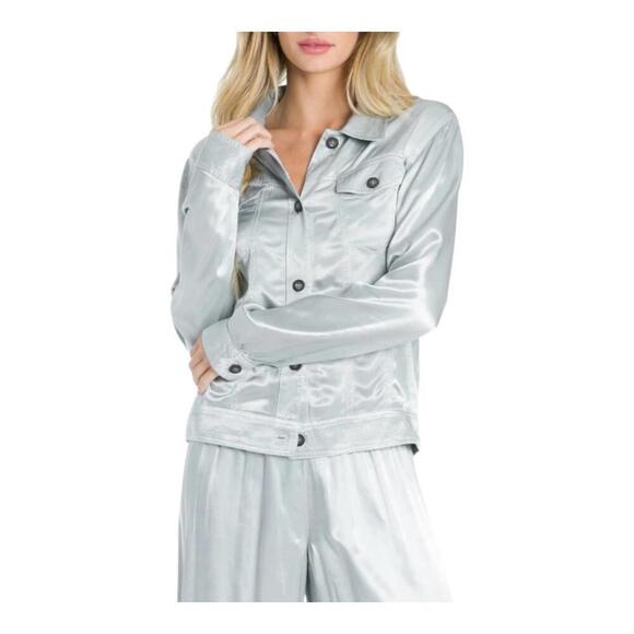 Hard Tail Forever Women's Silver Satin Jacket - Size XS - Picture 1 of 9